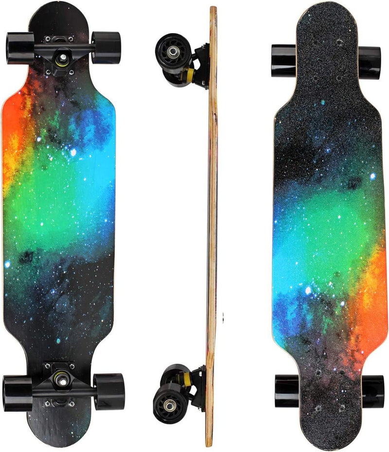 asktom 31" Longboard 7 Layers Skateboard Pro Complete Cruiser for Cruising, Carving, Free-Style and Downhill with T-Tool - Image 1